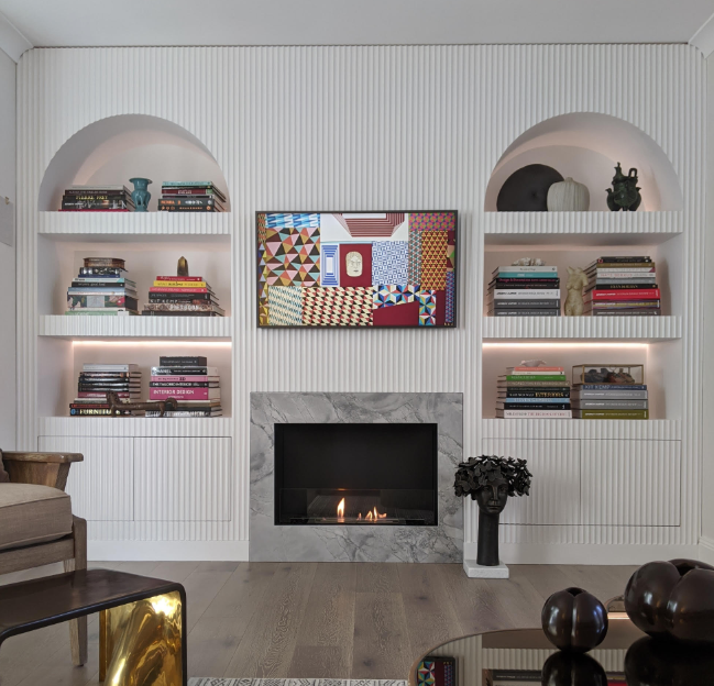 Fluted MDF feature wall