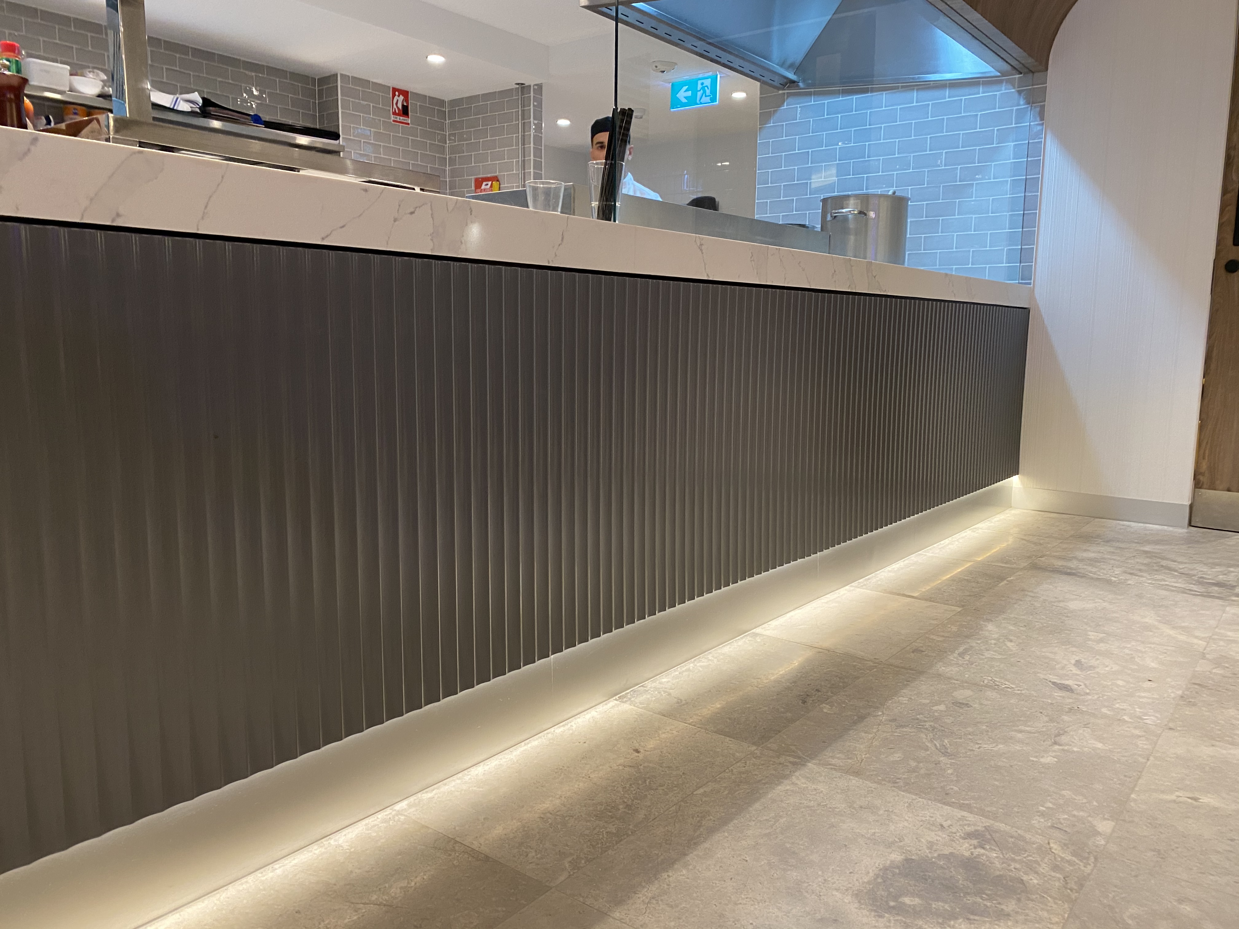 AMEX lounge - Fluted MDF