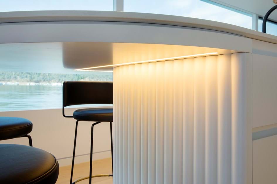 Ribbed MDF kitchen counter