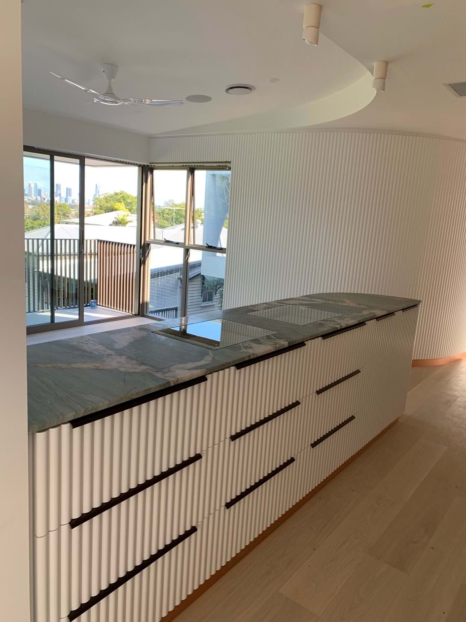 Ribbed MDF cabinetry