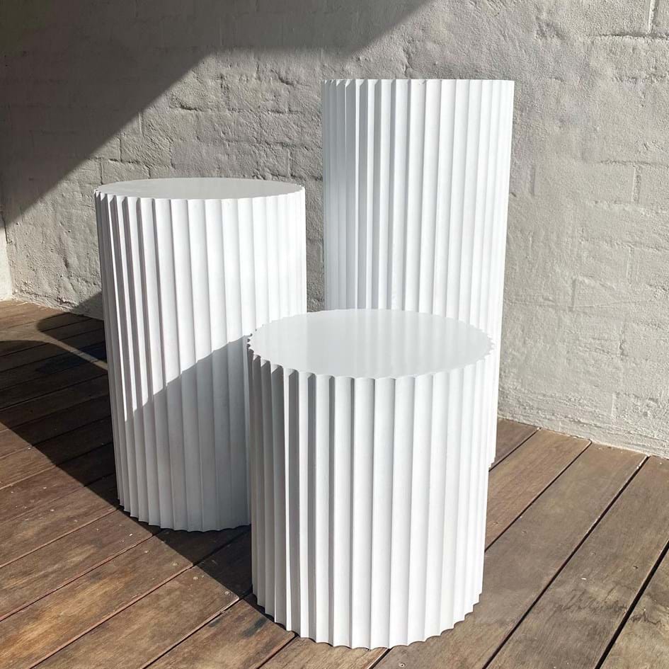 Curved Fluted MDF tables