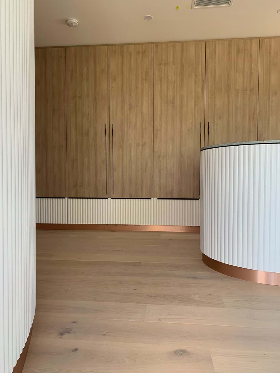 Ribbed MDF wall panels